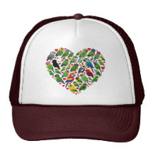 Parrot Heart Mesh Hats