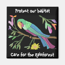 Parrot Rainforest Habitat Magnet