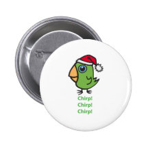 Parrotlet in Santa hat Pin
