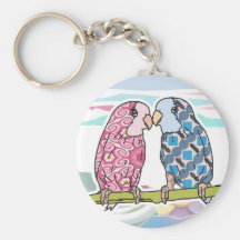 Parrots In Love Keychain