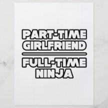 Part Time Girlfriend...Full Time Ninja Full Color Flyer