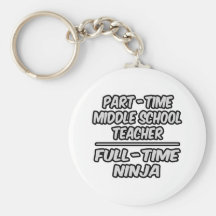 Part-Time Middle School Teacher...Full-Time Ninja Keychain