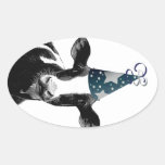 Party Cow -  Dairy Style Celebration Oval Stickers