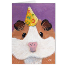 Party Guinea Pig Blank Greeting Art Card
