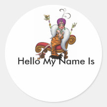 party, Hello My Name Is Round Stickers