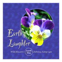 Party Invitation Earth Day Wildflower Laughter