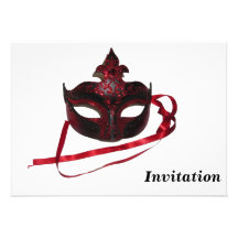 Party Invitation - Red Venetian Mask