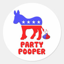 Party Pooper Politics Stickers