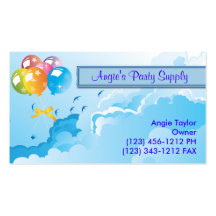 Party Supplies & Balloons Business Cards