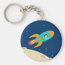 Party time Rocketship! Keychain