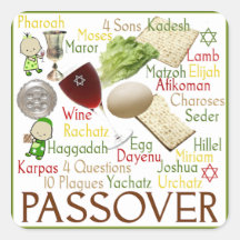 Passover Words and Symbols Stickers