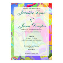Pastel Abstract Art Wedding Invitations