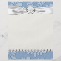 pastel blue leaf swirl floral flower damask personalized flyer
