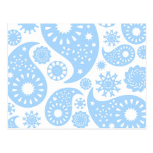 Pastel Blue Paisley Design. Postcard