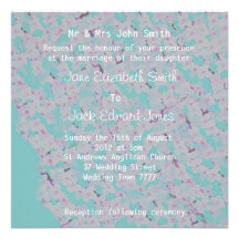 Pastel Cherry Blossoms Wedding Invitation
