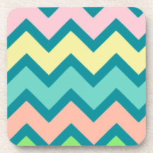 Pastel Chevron Drink Coaster