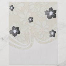 pastel cream leaf swirl damask flyer design
