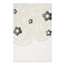 pastel cream leaf swirl damask customised stationery