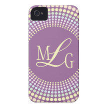Pastel Dots Circle Monogram Case Case-Mate iPhone 4 Cases