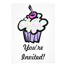 pastel dots cupcake invitations