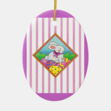 Pastel Easter Bunny Christmas Tree Ornaments