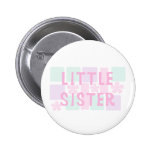 Pastel Flower Fade Little Sister Pinback Button