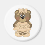 Pastel Gold Ballerina Bear Refrigerator Magnets