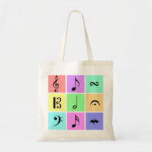 pastel music symbols bags