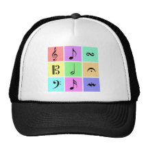 pastel music symbols hat
