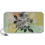 Pastel paint splatter roses print notebook speakers
