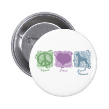 Pastel Peace, Love, and Great Danes Button