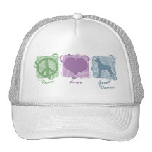 Pastel Peace, Love, and Great Danes Mesh Hats