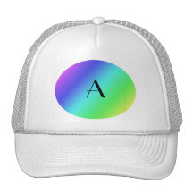 Pastel rainbow monogram trucker hat