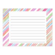 Pastel Rainbow Stripes Recipe Card Postcard