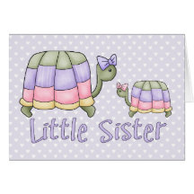 Pastel Turtles Little Sister Cards