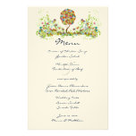 Patchwork Flower Tree Wedding Menu Personalised Stationery