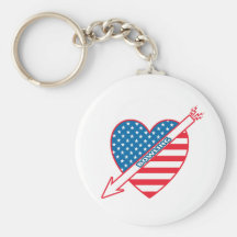 Patriot Bowling Heart Keychain