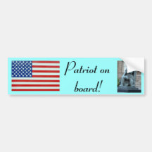 Patriot on board! bumper stickers