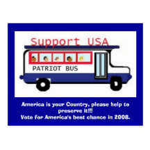 patriotbus, America is your Country, please hel... Post Card