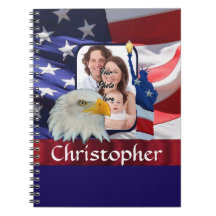 Patriotic American Icon photo template Spiral Notebook