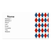Patriotic Argyle Bordered Biz Card Business Card Template