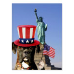 Patriotic boxer dog postcard