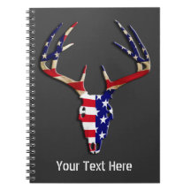 Patriotic Deer Skull Note Books