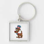 Patriotic Dog Key Chain
