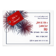 Patriotic Fireworks for Labour Day Personalised Announcements