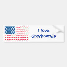 Patriotic Greyhound Dog Bumper Stickers
