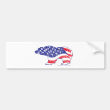 Patriotic-Grizzly-distress Bumper Sticker