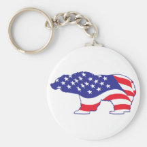 Patriotic-Grizzly Keychain