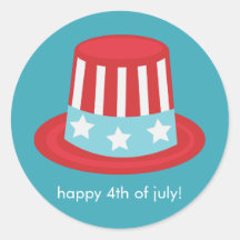 Patriotic Hat 4th of July Stickers