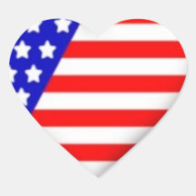 PATRIOTIC HEART HEART STICKER